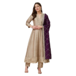 MOKOSH Women's Silk Embroidered Kurta Pant Dupatta Set